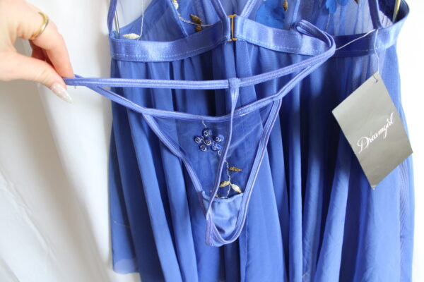 Dreamgirl Cobalt Blue Babydoll with Matching Thong - M - Image 2
