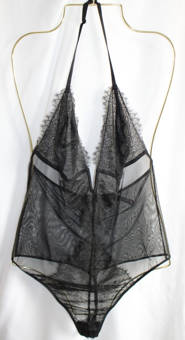 Victoria's Secret Black Lace Halter Bodysuit - XL
