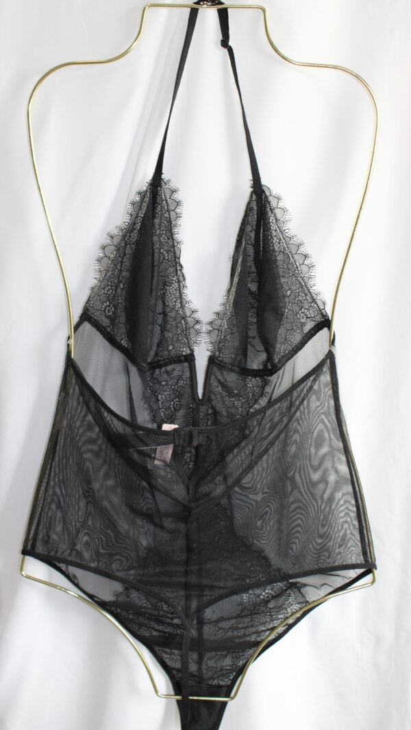 Victoria's Secret Black Lace Halter Bodysuit - XL - Image 6